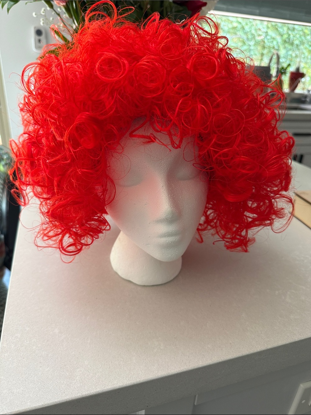 Vibrant Red Curly Wig — Bold Synthetic Afro Style